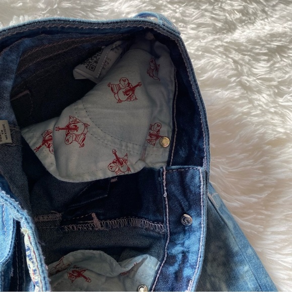 True Religion Girls acid wash jeans w pink stitching size 8 - Picture 7 of 15